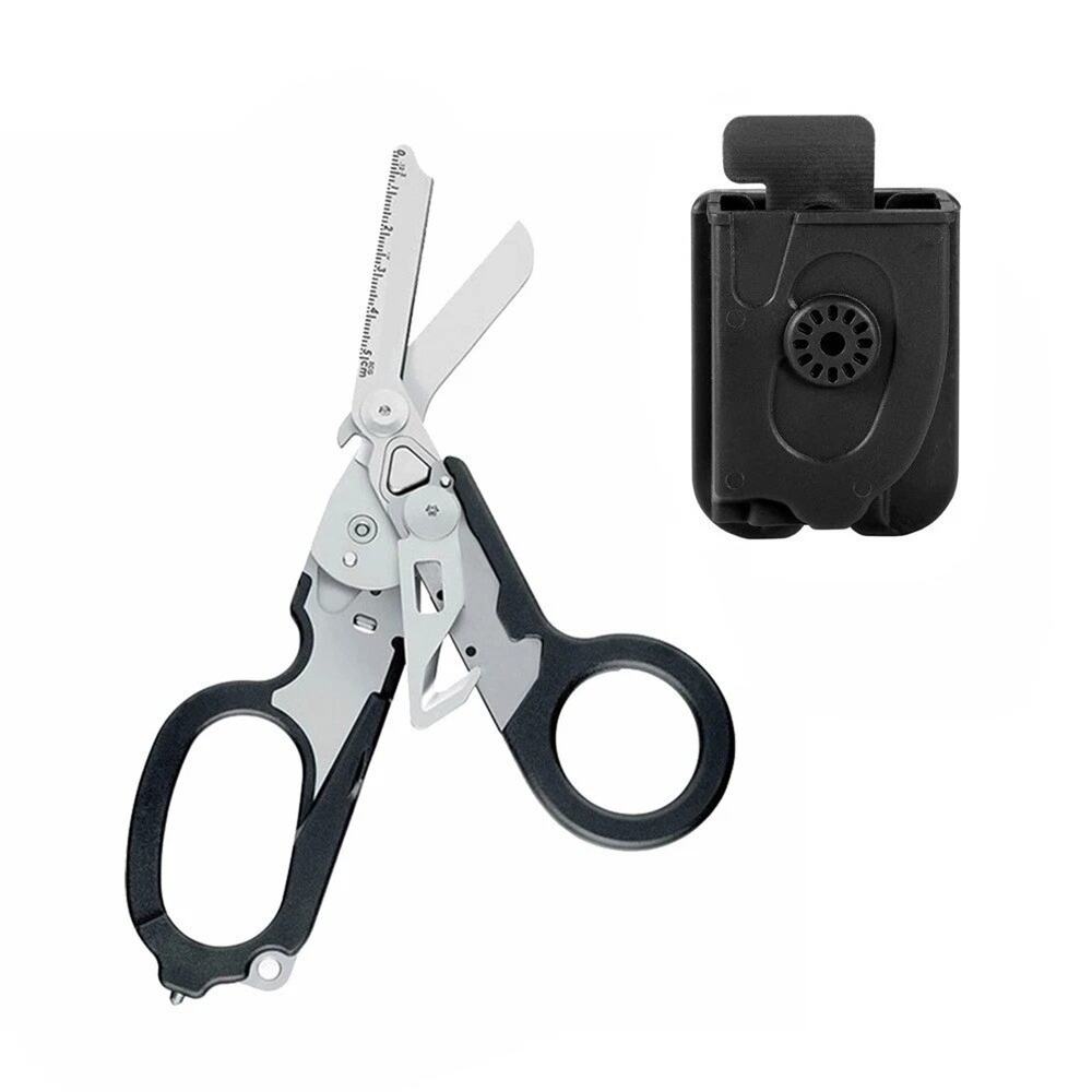 6-in-1 Foldable Trauma Shears - Tactical Raptor Medical Scissors with Holster